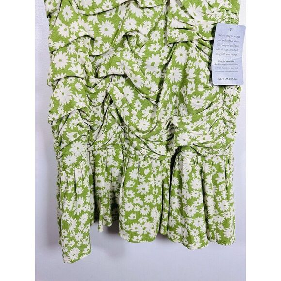 ASTR The Label Green Floral Ditsy Off Shoulder Mini Dress S NWT - Picture 13 of 15